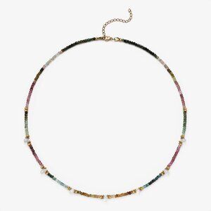 Luna Rainbow Tourmaline and Moonstone Necklace